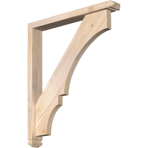 Ekena Millwork Balboa Arts and Crafts Smooth Bracket w/ Offset Brace, Douglas Fir, 3 1/2"W x 26"D x 30"H BKT0402X26X30BOA03SDF - main